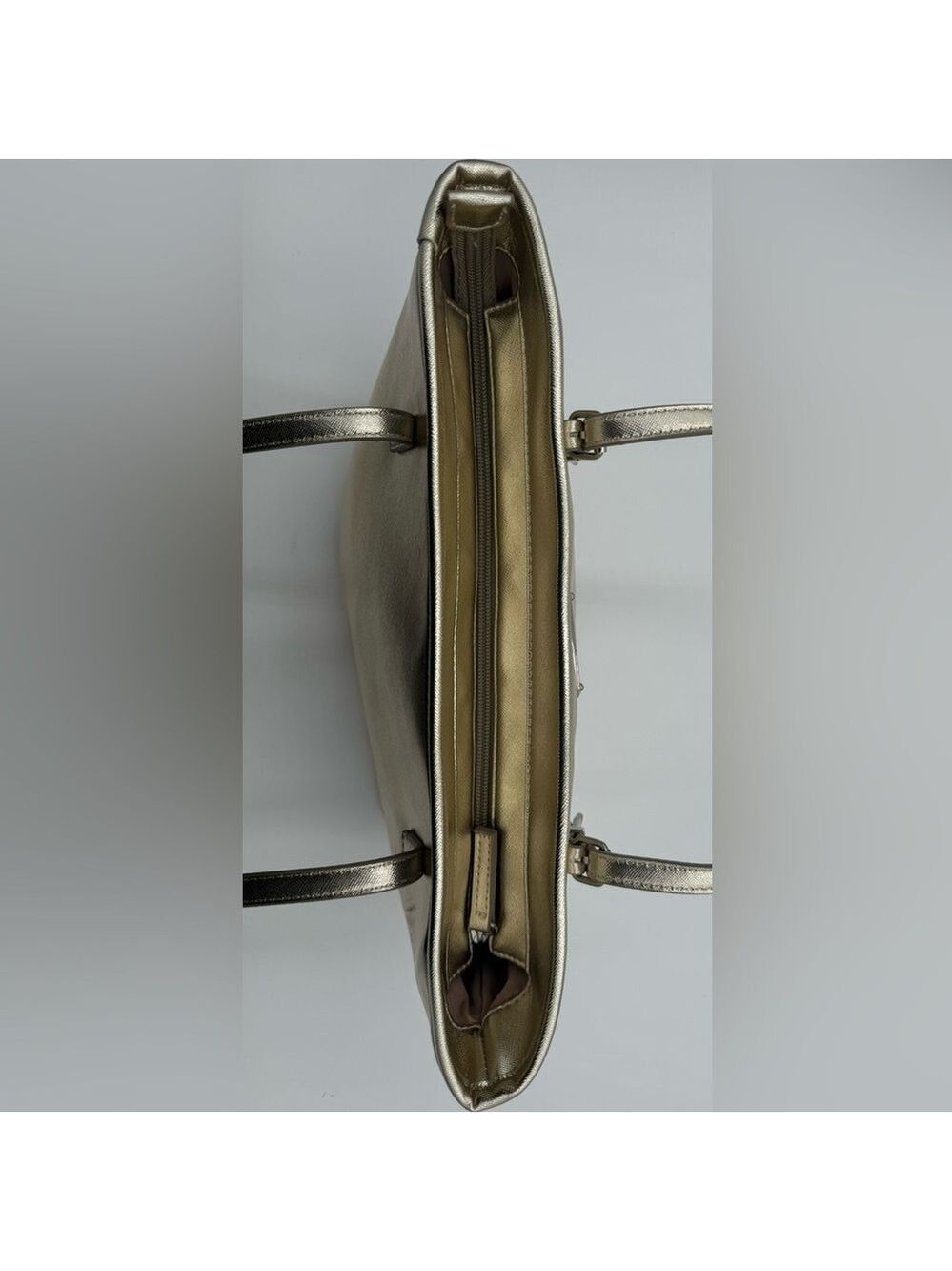 Nine West Gunmetal Champagne Gold Shoulder Bag Like New - Picture 4 of 6